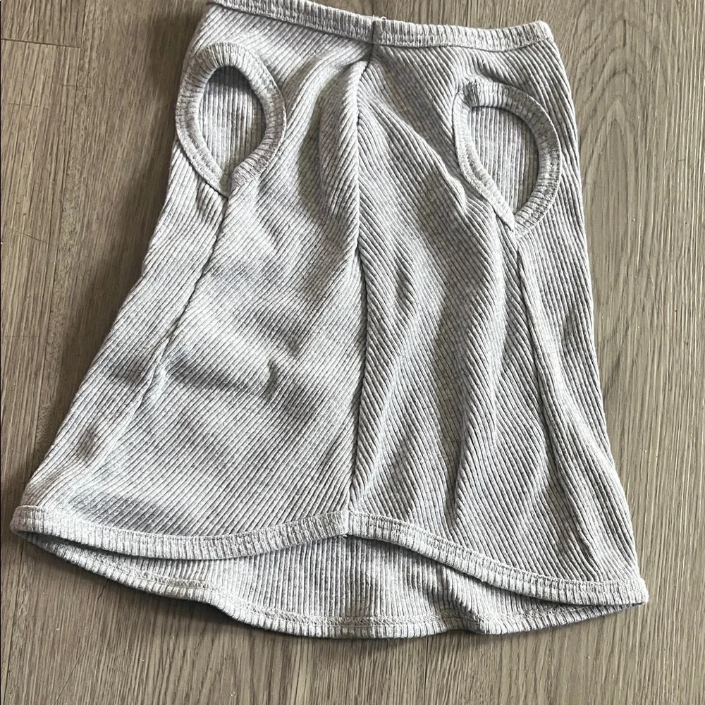 Gray Ribbed doggie tank xl